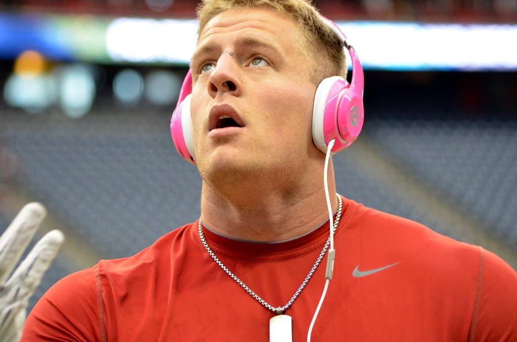 JJ Watt warming up before the Rams vs. Texans game - Oct 13 - Karen - Flickr